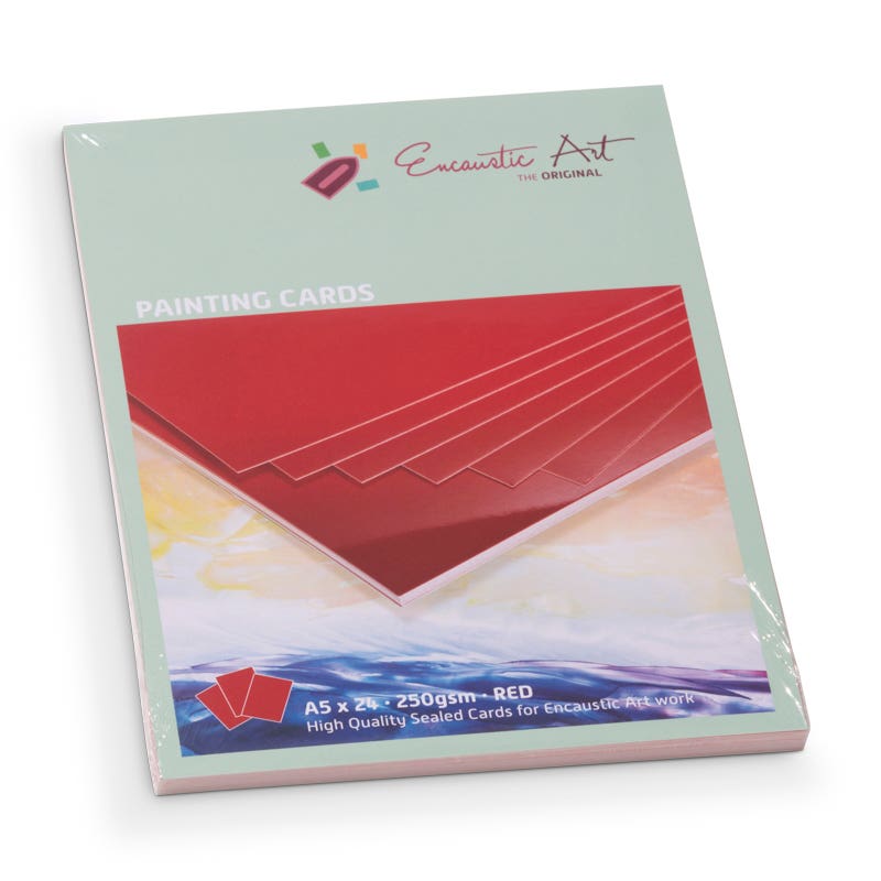 Encaustic Art Painting Cards A5 - 24 pieces - red image