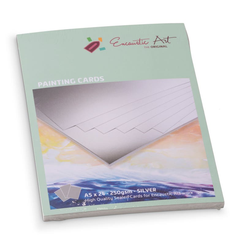 Encaustic Art Painting Cards A5 - 24 pieces - silver image