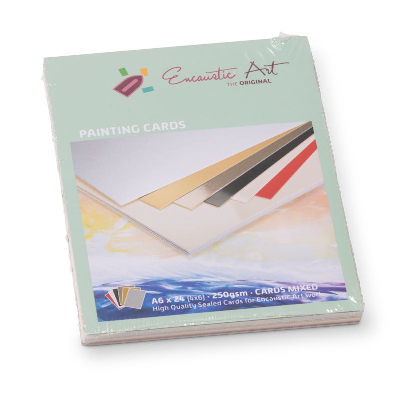 Encaustic Art Painting Cards A6 - 24 pieces - assorted colors image