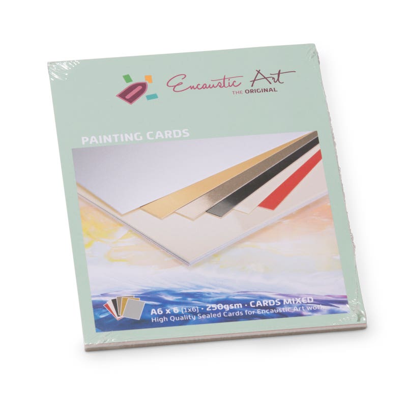 Encaustic Art Painting Cards A6 -6 pieces - assorted colors image
