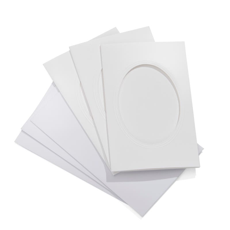 Encaustic Art Passepartout cards 4.3"x7.1" - oval image