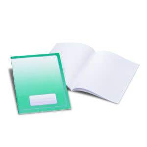 Exercise Books Large - blank/college ruled pages - pack of 25 - Green