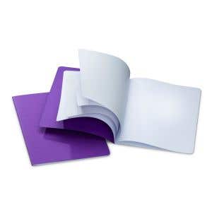 Composition Books 8.3"x11.7" - lined 6-3-6 mm page/blank - pack of 10 - Purple