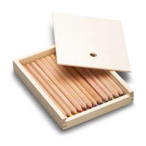 Yorik Hexagonal Color Pencils - Wooden Box - 12 assorted colors