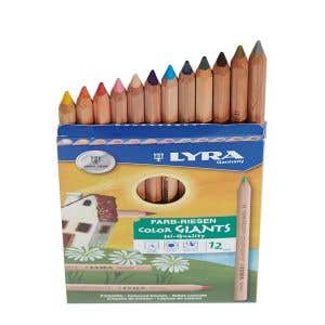 Lyra Color Giants Unlacquered Pencils - 12 assorted colors