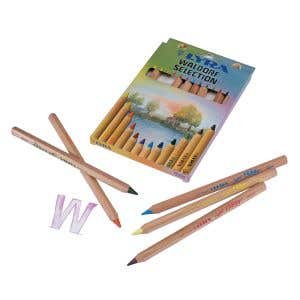 Lyra Super Ferby Triangular Waldorf Selection Unlacquered Pencils - Cardboard Box - 12 assorted colors