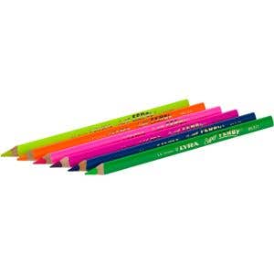 Lyra Super Ferby Lacquered Triangular Pencils - 6 assorted neon colors