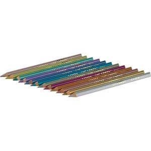 Lyra Pencils Super Ferby Lacquered Triangular - 12 assorted metallic colors