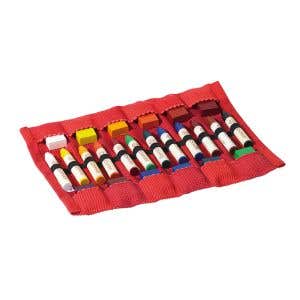 Crayon Cotton Roll-up 12 Sticks & 12 Blocks - Red