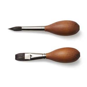 Paint Brush Synthetic Polecat Hair - Egg-shaped