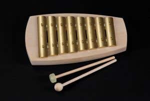 Auris Brass Diatonic Straight Glockenspiel w/ wooden & rubber mallets - 8 tones - 440 Hz