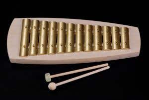 Auris Brass Diatonic Straight Glockenspiel w/ wooden & rubber mallets - 12 tones - 440 Hz