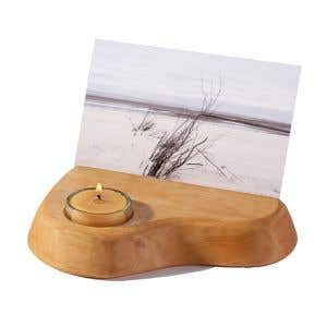 Photo, Postcard Holder w/ Beeswax Tealight Candle