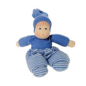 Nanchen Doll Mopschen Small 11" - Blue/Cream