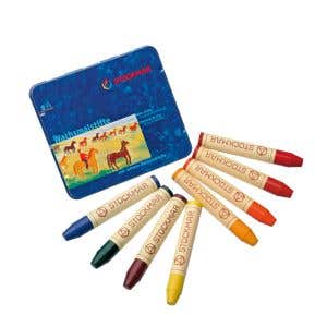 Stockmar Wax Stick Crayons Tin Case - 8 Waldorf assorted colors