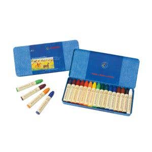 Stockmar Wax Stick Crayons Tin Case - 16 assorted colors