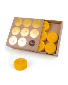 Dipam Beeswax Tealights no aluminum cups - 5 boxes of 18 candles - 90 pieces