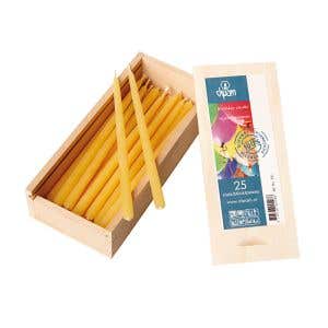 Dipam Beeswax Birthday Candles T - 25 pieces - wooden box